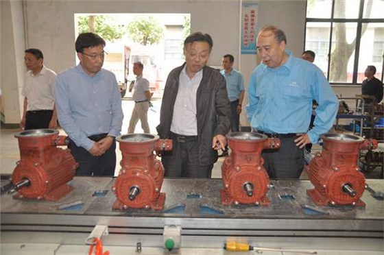 省自然資源廳副廳長潘海濱(中)在皖南電機(jī)車間調(diào)研 省自然資源廳副廳長潘海濱(中)在皖南電機(jī)車間調(diào)研